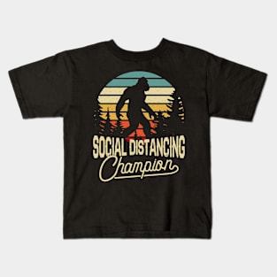 Social Distancing World Champions Funny Antisocial Introvert Kids T-Shirt